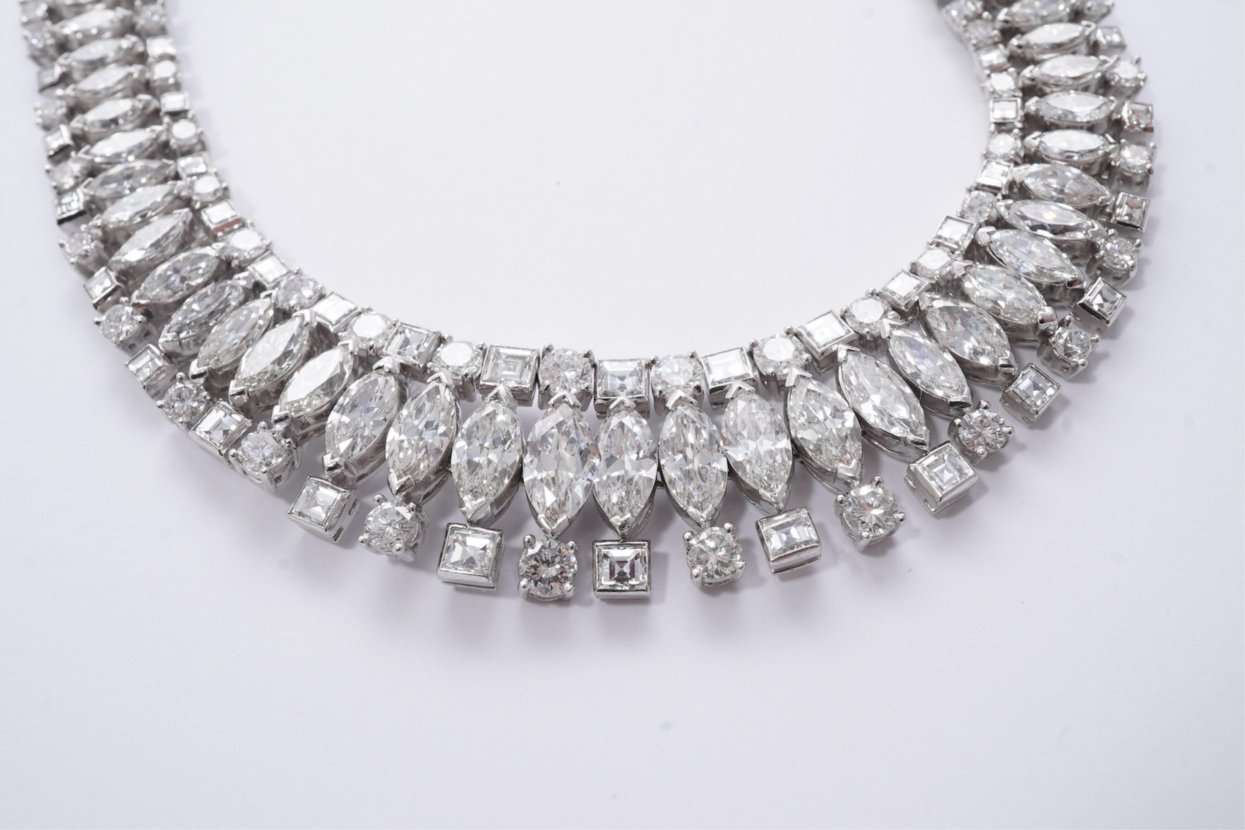 An impressive diamond collar, mid 20th century